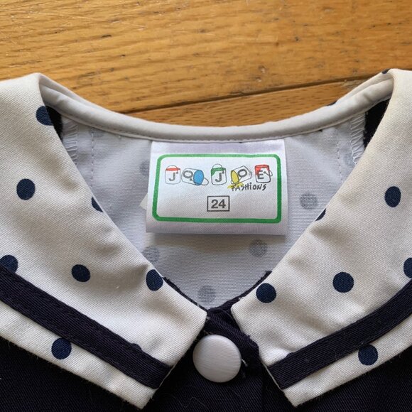 Jodee Fashions Navy Blue & Polka Dot Dress – Size 24 Months (New with Tags) - Picture 4 of 12